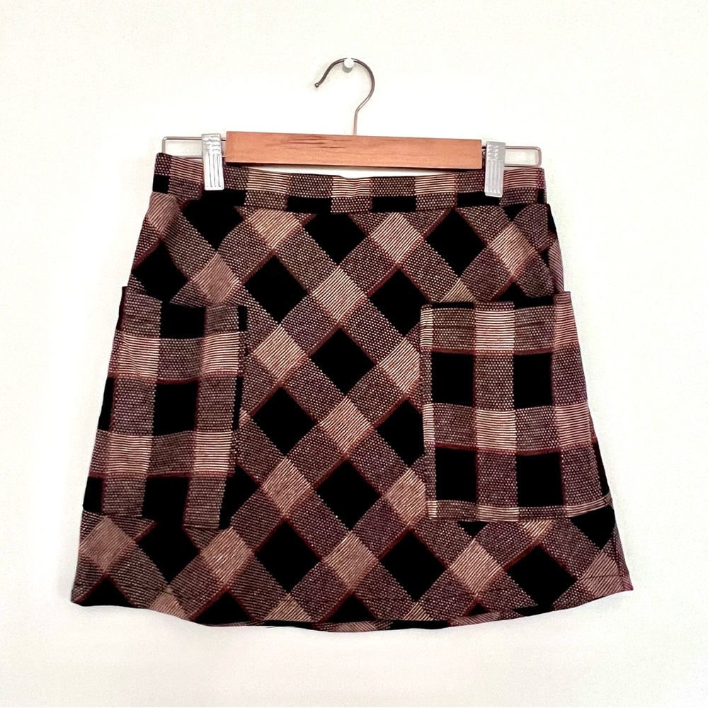 Kirious Los Angeles Brown Plaid Mini Skirt